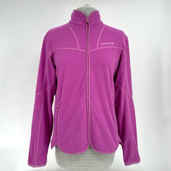 Merrell Fleece Jacket Purple Pink Full Zip Hiking Outdoor Coat Gorpcore Size M - Picture 2 of 12